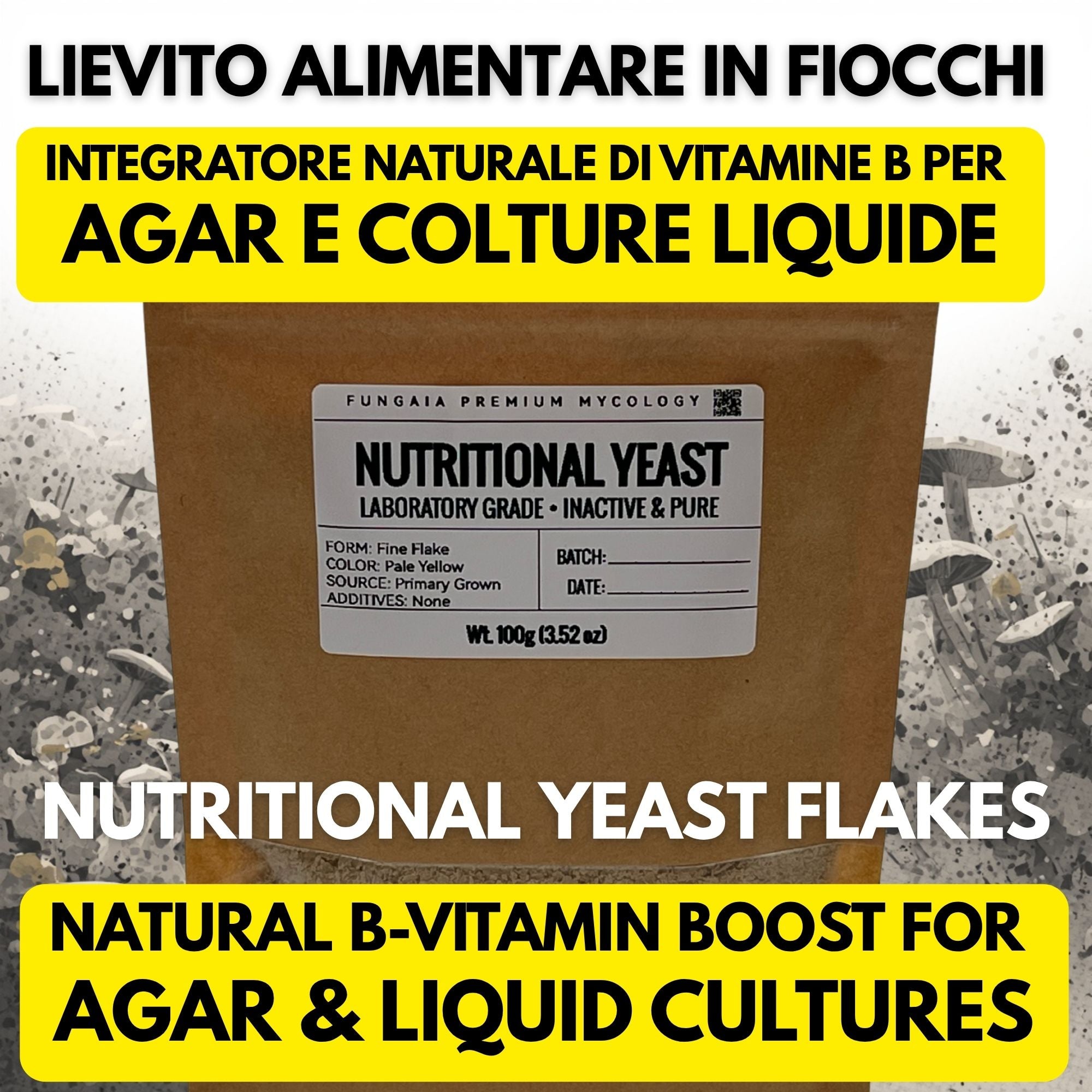 Nutritional Yeast 100g Mycelium Booster Agar Liquid Culture Professional Mycology Supply