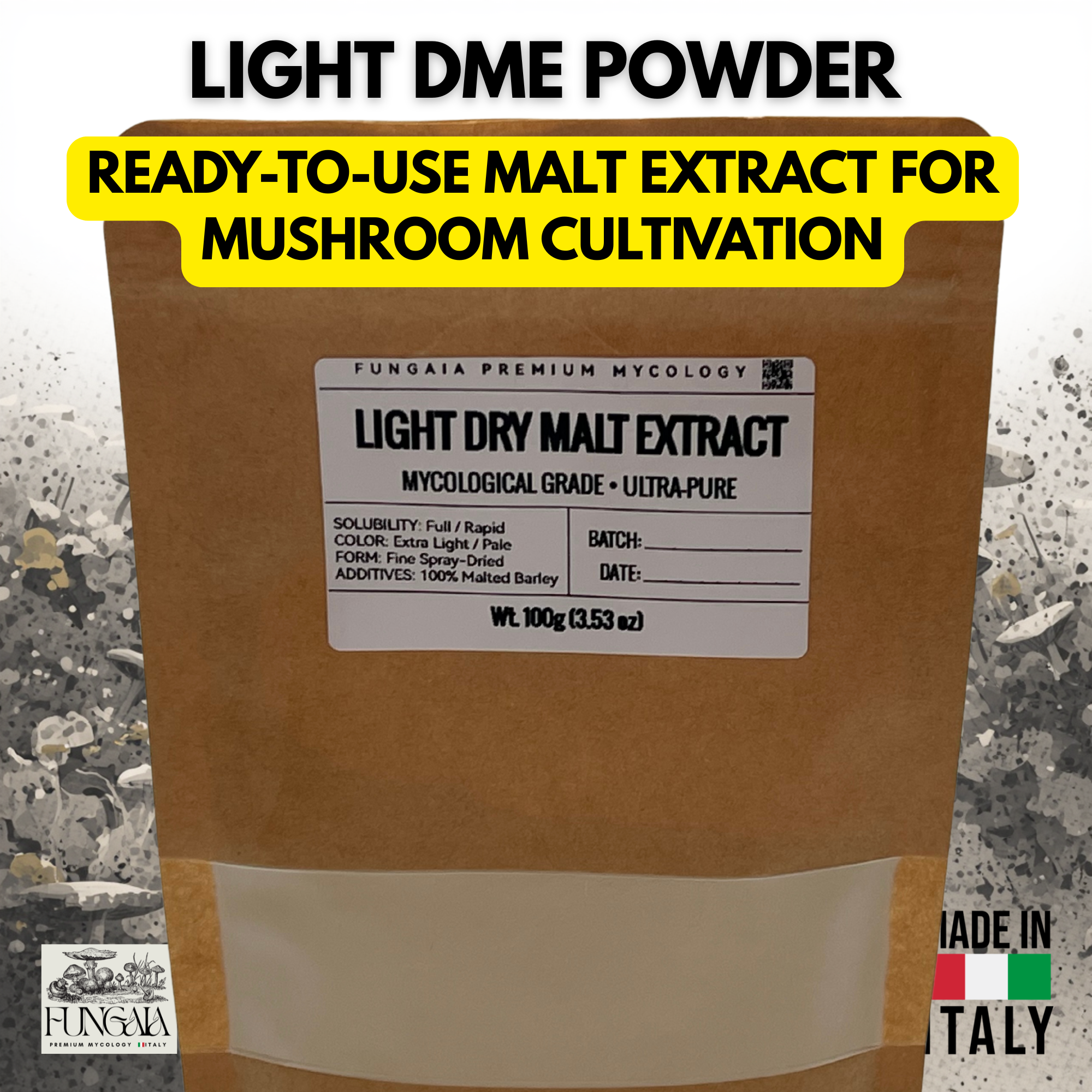 Light DME 100g Dry Malt Extract MEA Agar Liquid Culture Mycology Lab Nutrient