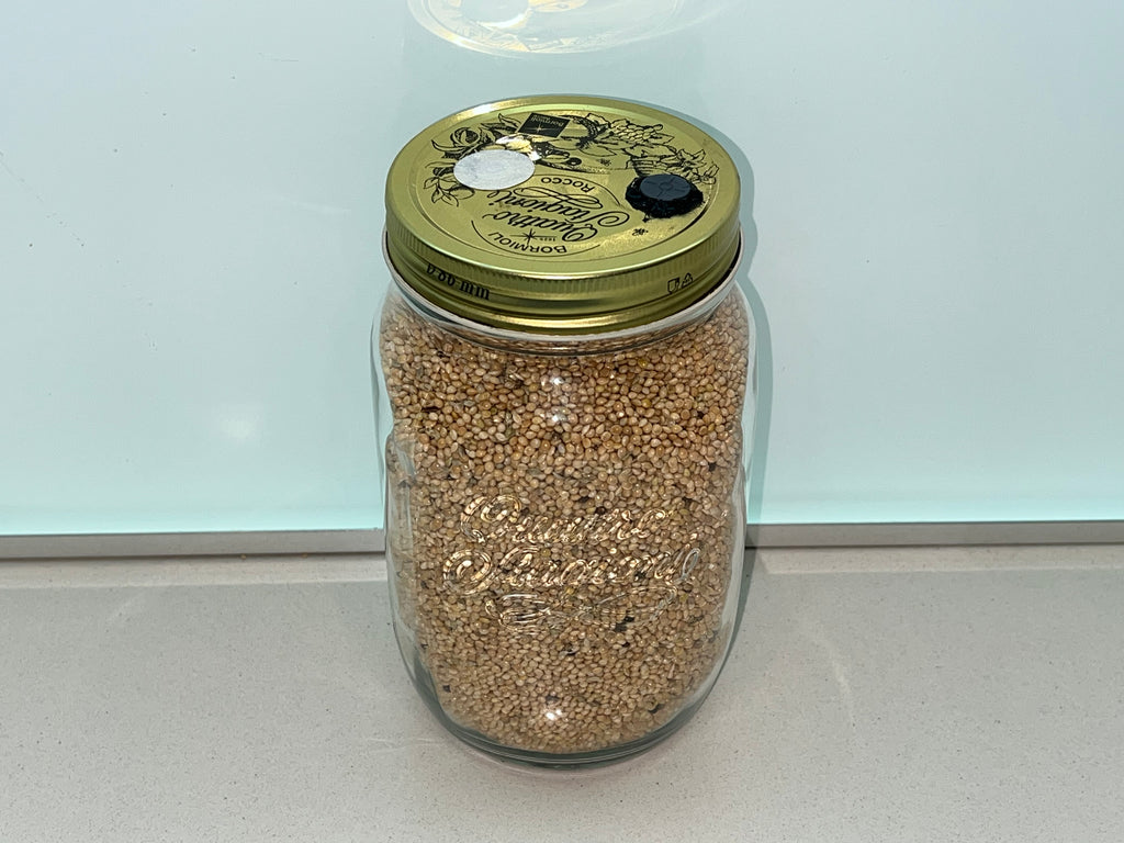 Organic Millet Spawn Jar 1L - Sterilized Mycology Grain with Injection Port