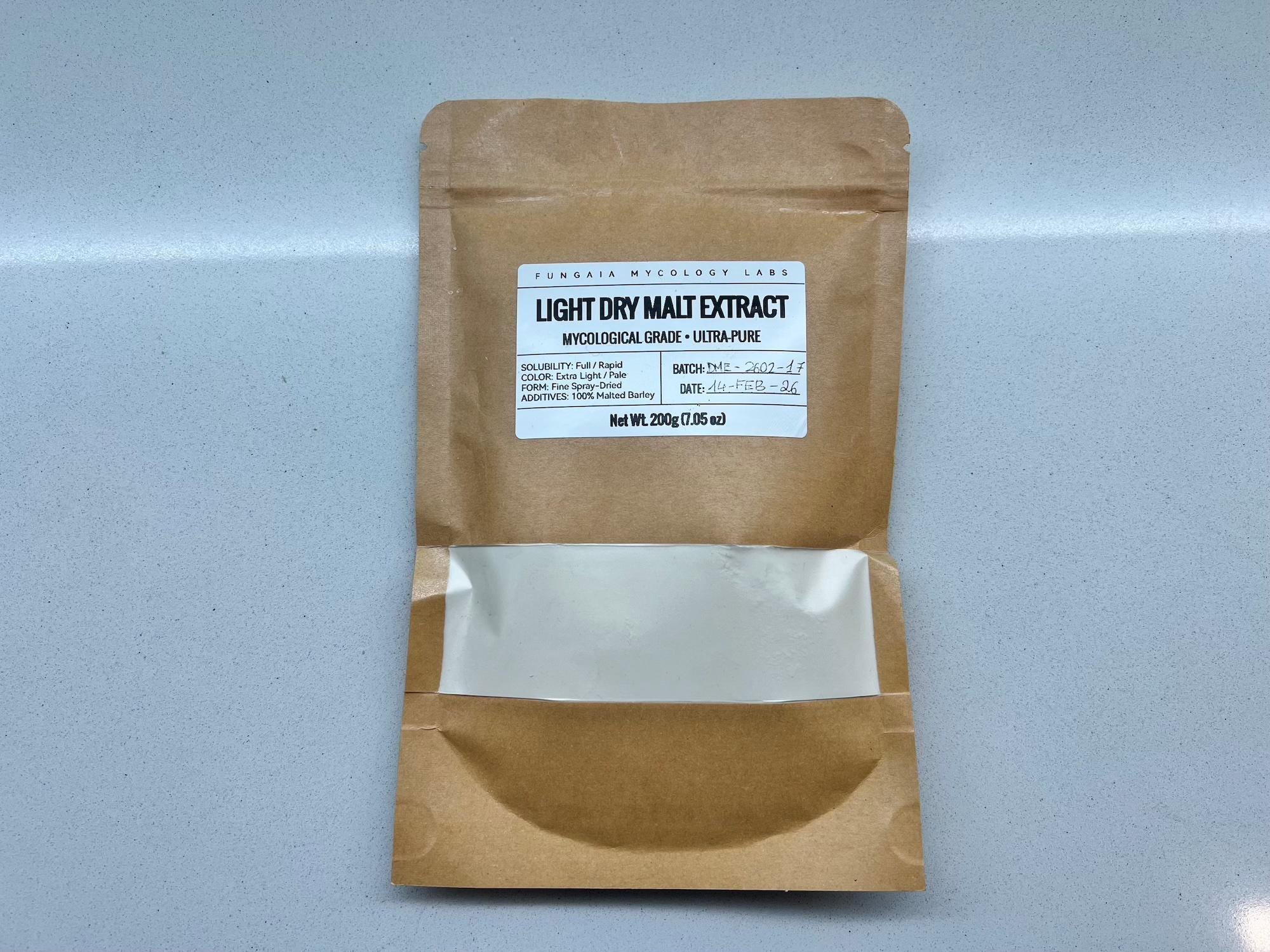 Light Dry Malt Extract DME - Mycology Nutrient, Liquid Culture Media (200g)