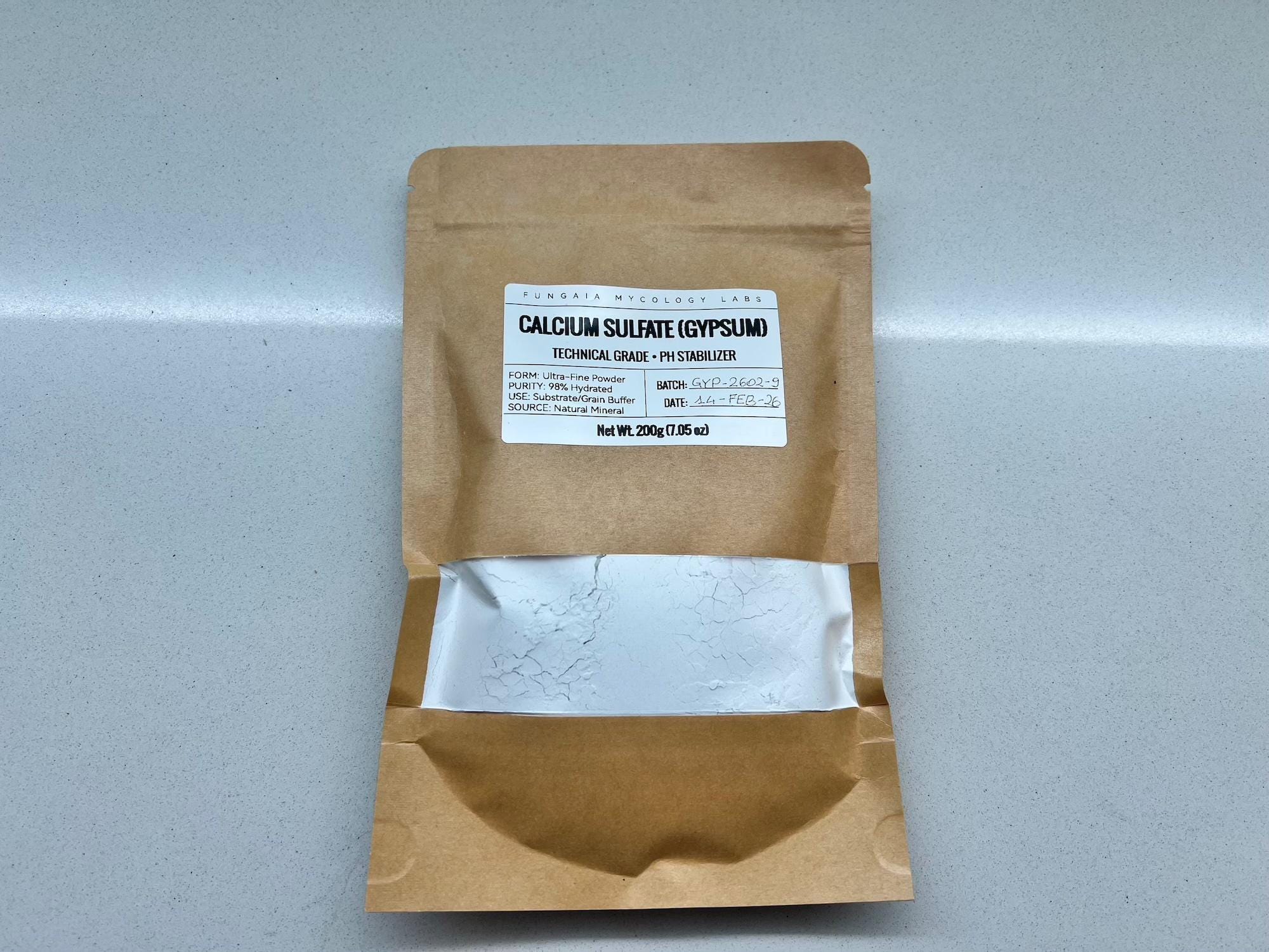 Gypsum Powder (200g) - Mushroom Substrate Amendment, Mycology Supplement