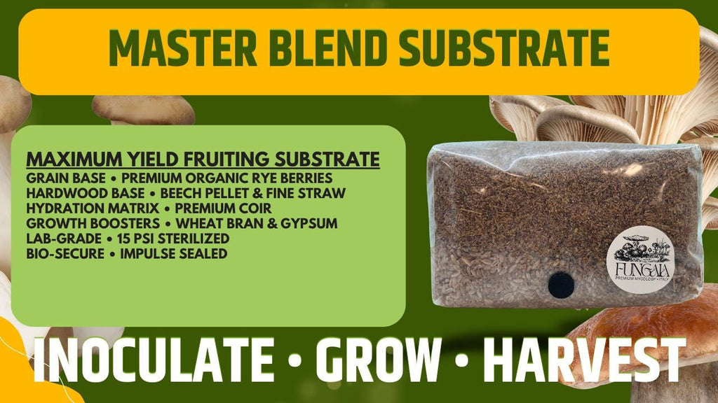 Mushroom Grow Bag 2kg Sterilized Rye + Beech Substrate | Injection Port | Oyster Shiitake Lion's Mane