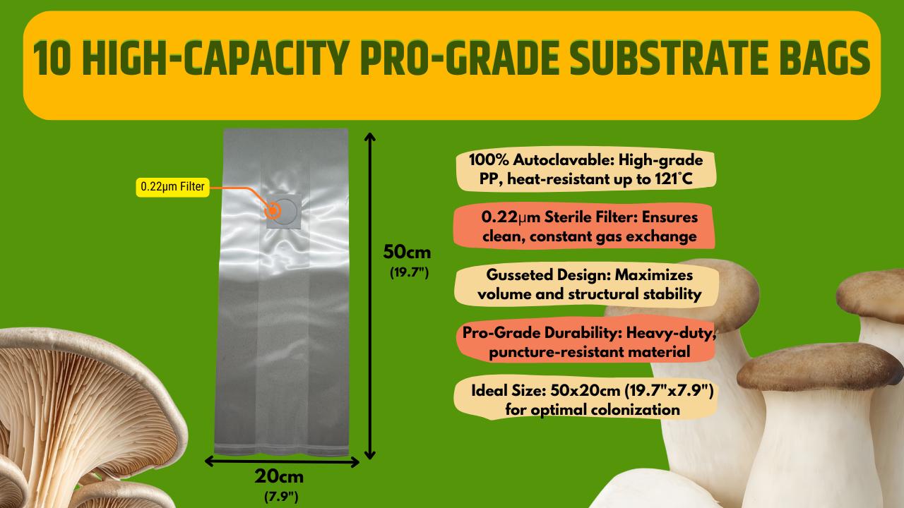 Kit 20 Grow Bag XL Autoclavabili + Injection Port + Filtri 0.22µm