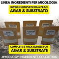 Kit Micologia Completo 6 Polveri Agar Substrato Coltura Funghi