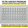 Adhesive 0.3 micron autoclavable filter patches for culture lids