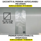 XL autoclavable mushroom spawn bag with 0.22 micron filter