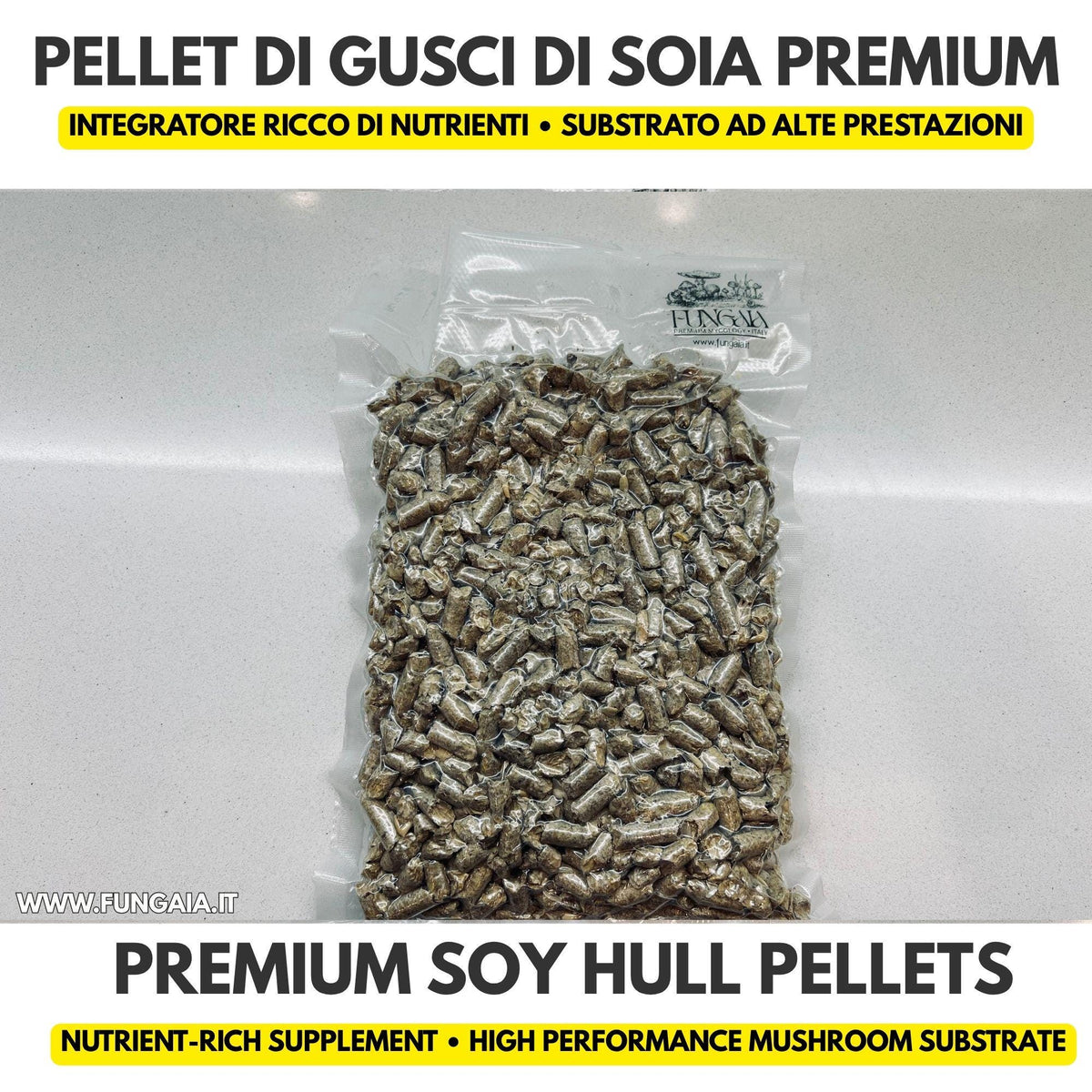 Premium soy hull pellets for mushroom substrate