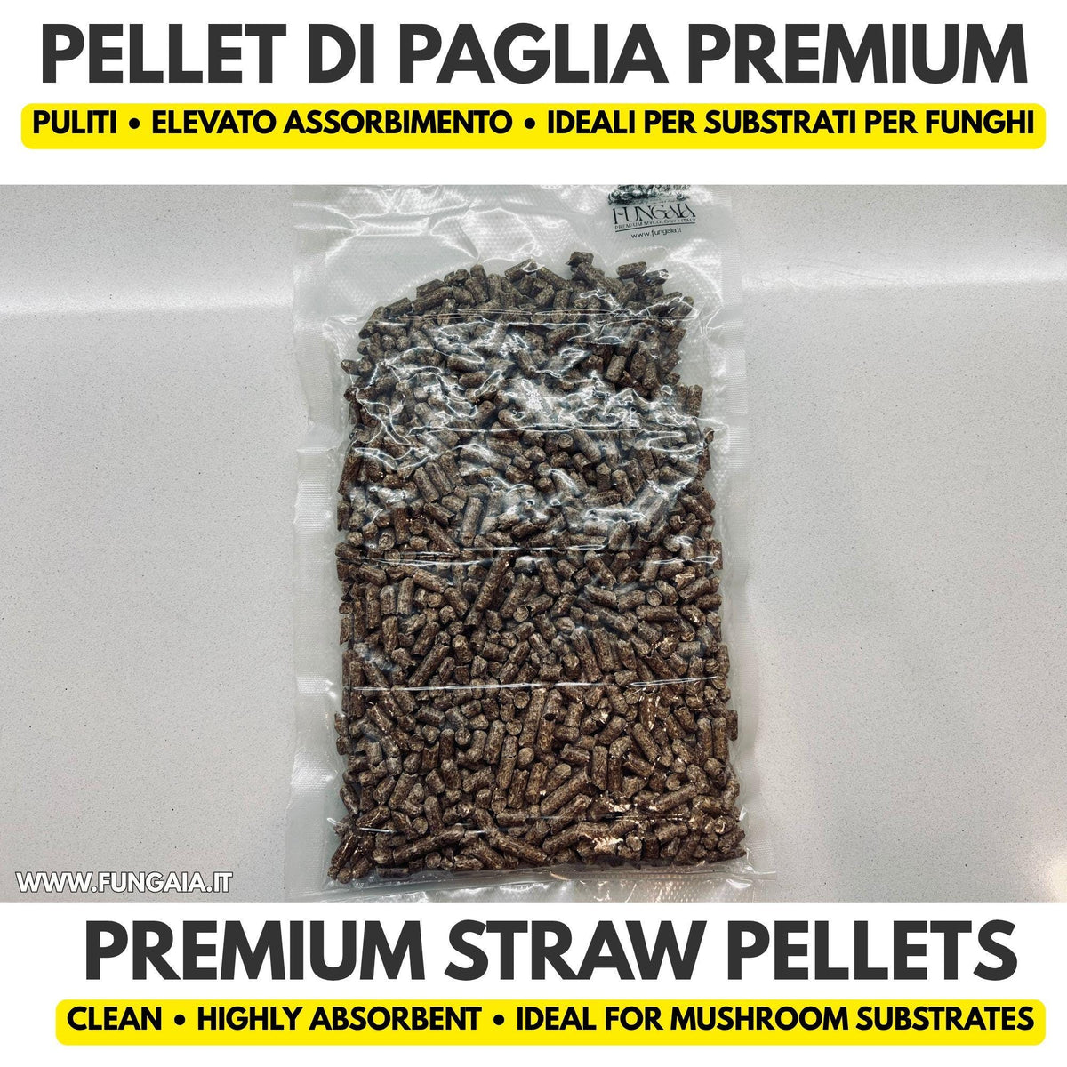 Premium straw pellets for mushroom substrate