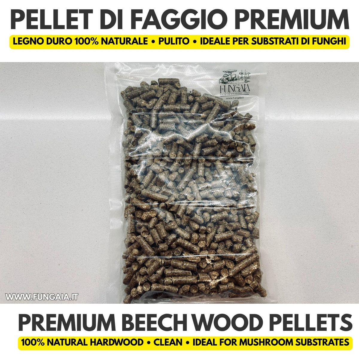 Premium natural beech wood pellets for mushroom substrate